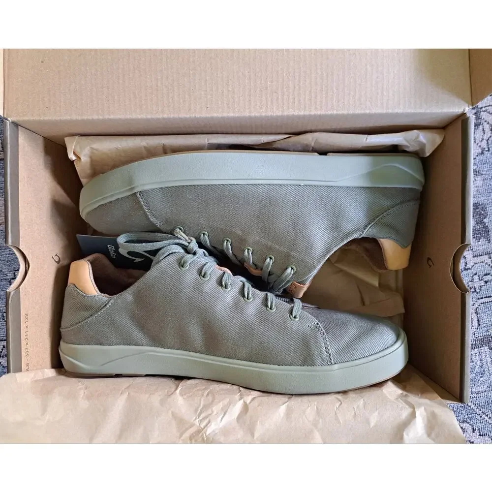 OluKai Lae‘ Ahi Li RARE Banyan Green Canvas Sneaker Mens Size 11.5 New w/Tags